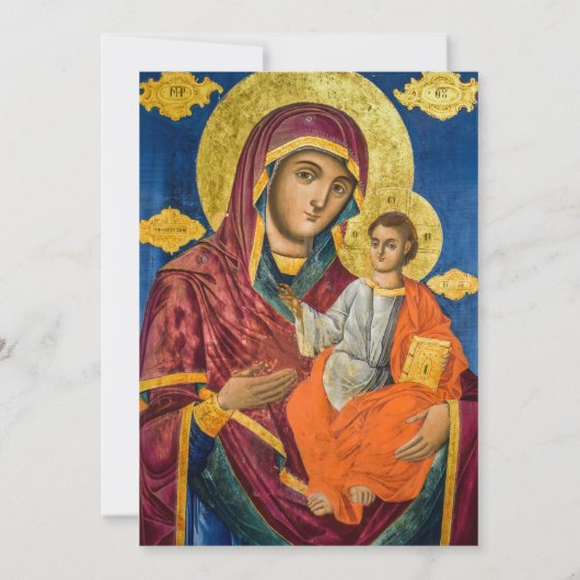 ギリシャ正教会バプテスマ《キリスト教》洗礼式や命名式クロス緑 招待状 (裏面)