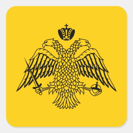 ギリシャ正教会国旗 スクエアシール (正面)