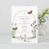 ギリシャ正教 洗礼 女の子 野の花 招待状 (スタンド正面)