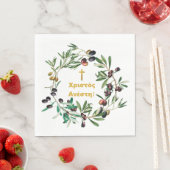 ギリシャ正統Χριστός Ανέστη!オリーブの枝 スタンダードランチョンナプキン (インサイチュ)