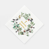 ギリシャ正統Χριστός Ανέστη!オリーブの枝 スタンダードランチョンナプキン (角)