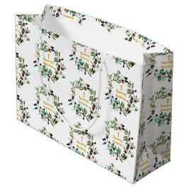 ギリシャ正統Χριστός Ανέστη!オリーブの枝 ラージペーパーバッグ