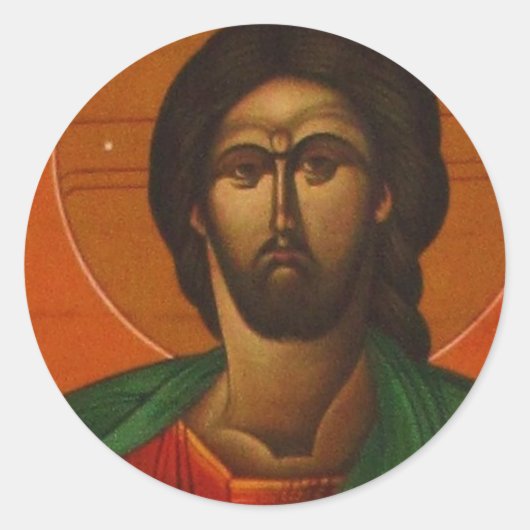 ギリシャ正統のアイコンイエスキリスト ラウンドシール (正面)