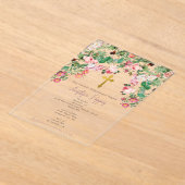 ギリシャ正統《キリスト教》洗礼式や命名式バプティスガール アクリル招待状 (レイダウン)