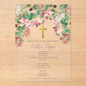 ギリシャ正統《キリスト教》洗礼式や命名式バプティスガール アクリル招待状 (正面)