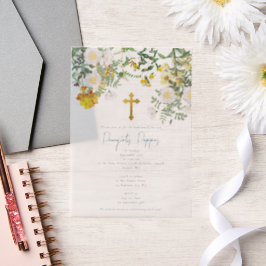 ギリシャ正統《キリスト教》洗礼式や命名式バプティスボーイ招待状 ベラム紙招待状