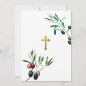 ギリシャ正統《キリスト教》洗礼式や命名式バプテスオリーブ写真 招待状 (裏面)
