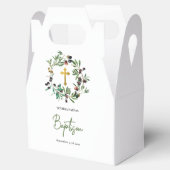 ギリシャ正統《キリスト教》洗礼式や命名式バプテスオリーブ緑 フェイバーボックス (オープン)