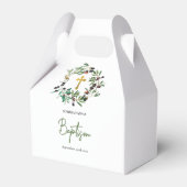 ギリシャ正統《キリスト教》洗礼式や命名式バプテスオリーブ緑 フェイバーボックス (正面サイド)