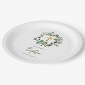 ギリシャ正統《キリスト教》洗礼式や命名式バプテスオリーブ緑 ペーパープレート (アングル)