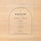 ギリシャ正統《キリスト教》洗礼式や命名式バプテスマモダンーチ アクリル招待状 (正面)