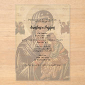 ギリシャ正統《キリスト教》洗礼式や命名式バプテスマ不透明アイコン アクリル招待状 (正面)