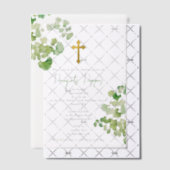 ギリシャ正統《キリスト教》洗礼式や命名式バプテスマ緑 ベラム紙招待状 (オフセット (招待状))