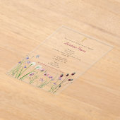 ギリシャ正統《キリスト教》洗礼式や命名式バプテスムガールワイルドフラワー アクリル招待状 (レイダウン)