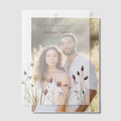 ギリシャ正統《キリスト教》洗礼式や命名式バプテスムガールワイルドフラワー ベラム紙招待状 (オフセット (カップル))