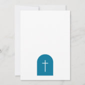 ギリシャ正統《キリスト教》洗礼式や命名式バプテスムボーイブルーアーチ 招待状 (裏面)