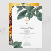 ギリシャ正統《キリスト教》洗礼式や命名式バプテスユーカリ 招待状 (正面/裏面)