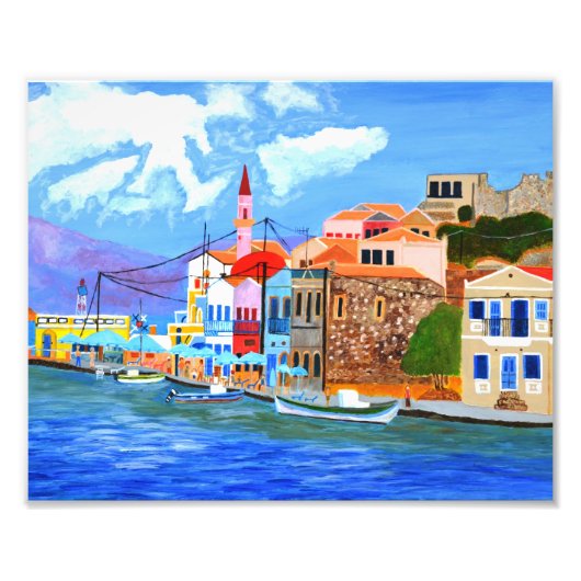 ギリシャ沿岸写真の拡大 フォトプリント            (正面)