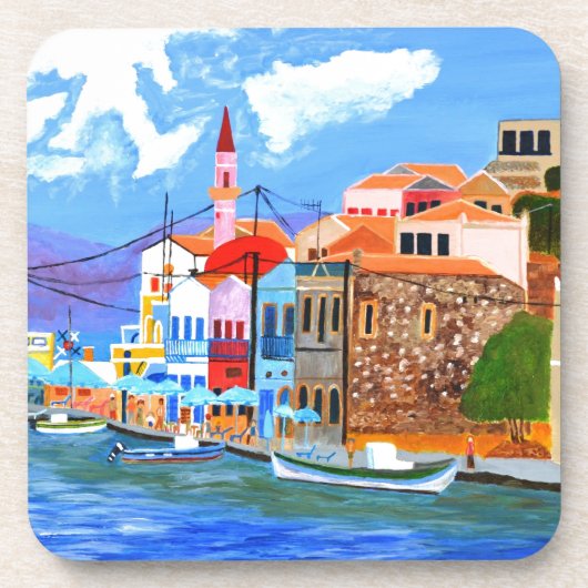 ギリシャ沿岸 コースター (正面)