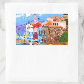 ギリシャ沿岸 長方形シール (バッグ)