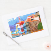 ギリシャ沿岸 長方形シール (封筒)