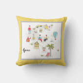 ギリシャ活動の地図 クッション (正面)