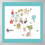 ギリシャ活動の地図 ポスター (正面)