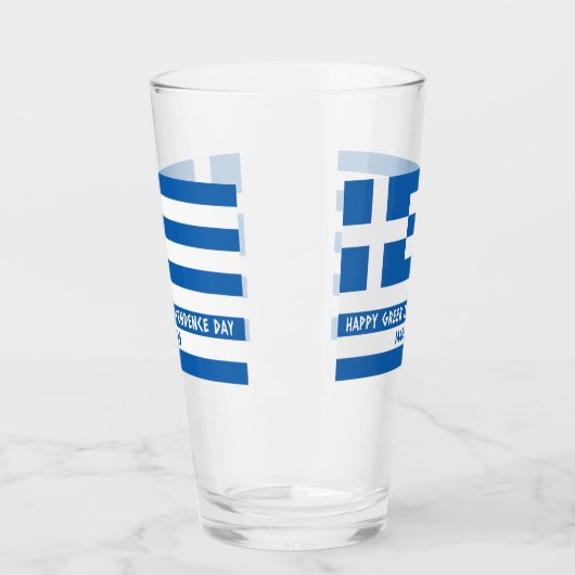 ギリシャ独立記念日のギリシャ国旗 タンブラーグラス (左)