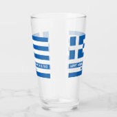 ギリシャ独立記念日のギリシャ国旗 タンブラーグラス (右)