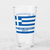 ギリシャ独立記念日のギリシャ国旗 タンブラーグラス (正面)