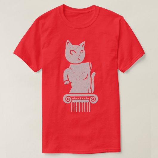 ギリシャ猫の彫像ビーナスデミロ金星デミロ Tシャツ (デザイン正面)