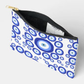 ギリシャ目の幸運のシンボルパターン アクセサリーポーチ (見開き)