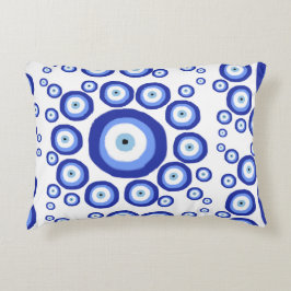 ギリシャ目の幸運のシンボルパターン アクセントクッション
