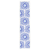 ギリシャ目の幸運のシンボルパターン ショートテーブルランナー (正面)