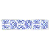 ギリシャ目の幸運のシンボルパターン ショートテーブルランナー (横)