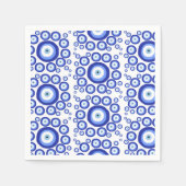 ギリシャ目の幸運のシンボルパターン スタンダードカクテルナプキン (正面)