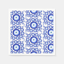 ギリシャ目の幸運のシンボルパターン スタンダードカクテルナプキン