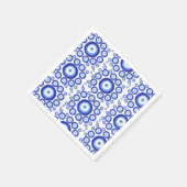 ギリシャ目の幸運のシンボルパターン スタンダードカクテルナプキン (角)