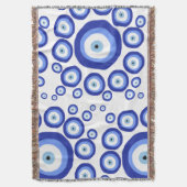 ギリシャ目の幸運のシンボルパターン スローブランケット (正面縦)