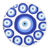 ギリシャ目の幸運のシンボルパターン セラミックノブ (正面)