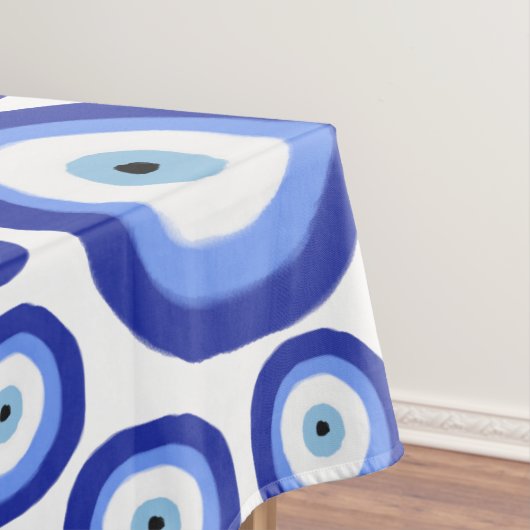 ギリシャ目の幸運のシンボルパターン テーブルクロス (インサイチュ)