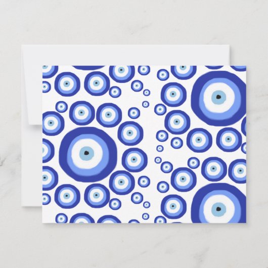 ギリシャ目の幸運のシンボルパターン ノートカード (裏面)