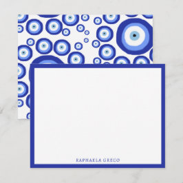 ギリシャ目の幸運のシンボルパターン ノートカード