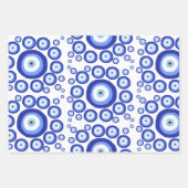 ギリシャ目の幸運のシンボルパターン ラッピングペーパーシート (正面3)