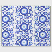 ギリシャ目の幸運のシンボルパターン ラッピングペーパー (フラット)