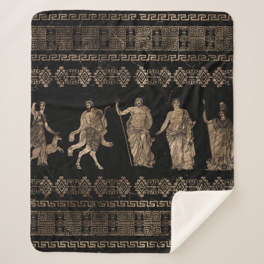 ギリシャ神々と蛇行鍵オーナメント シェルパブランケット (正面)