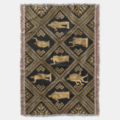 ギリシャ神々蛇行鍵オーナメント スローブランケット (正面縦)