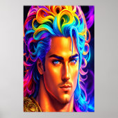 ギリシャ神アポロのポートレート | AI Art ポスター (正面)