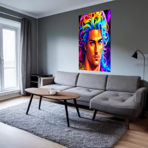 ギリシャ神アポロのポートレート AI Art ポスター