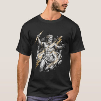 ギリシャ神ゼウスの像が雷で破壊される Tシャツ